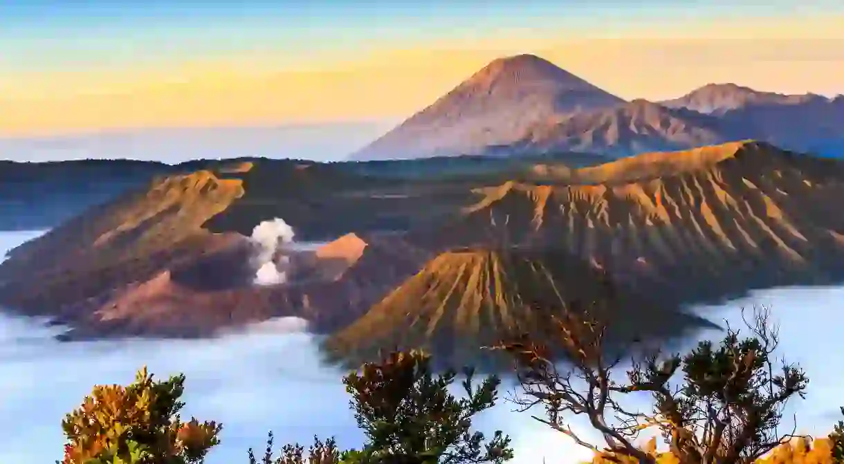 The Bromo volcano at in sunrise, Indonesia.