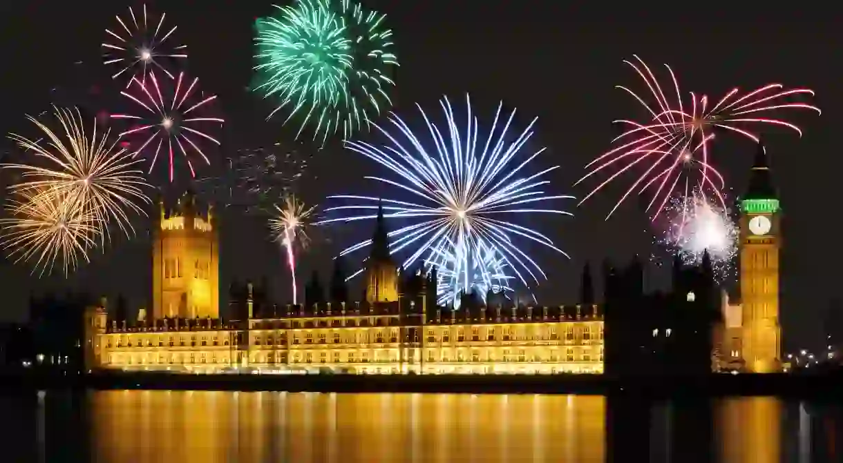 Beautiful fireworks take place in London to celebrate Bonfire Night