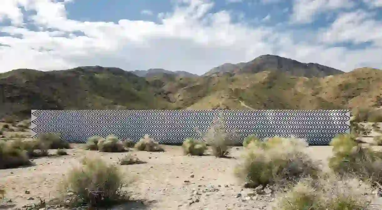 Palm Springs desert is home to the Desert X installation of Claudia Comtes Curves and Zigzags