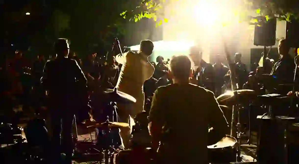 Band playing in Hong Kong