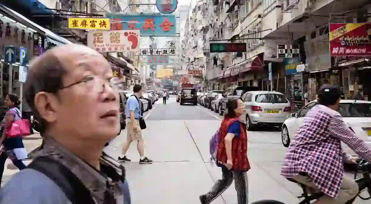 Street scene in Mong Kok, Hong Kong