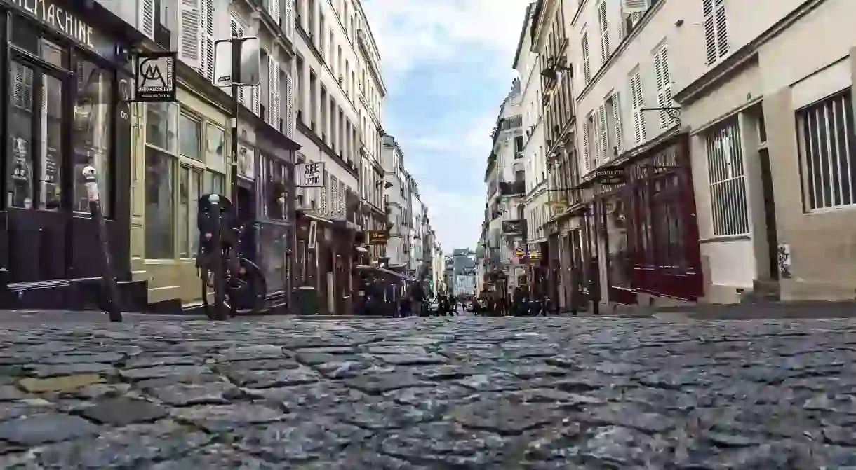 A view down into the Rue Des Martyrs, Paris