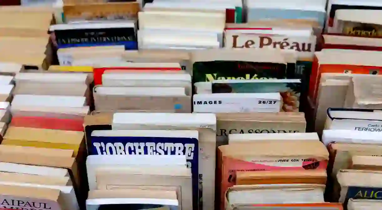 Second-hand books, outsidean antiquarian bookshop, Paris