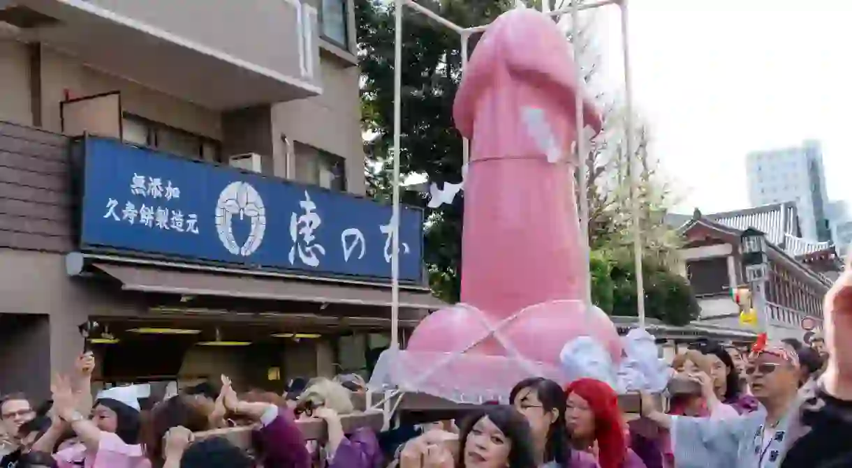 This giant pink penis is one of the main attractions at the festival