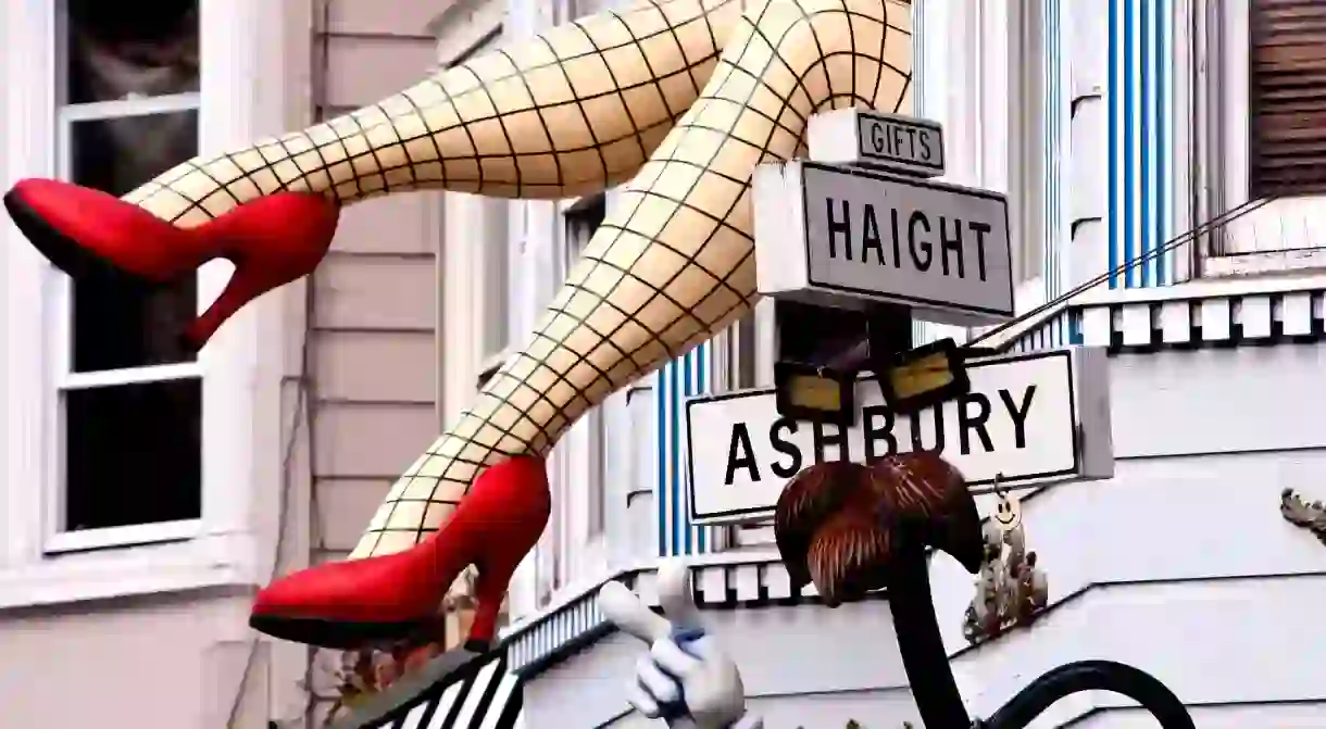 The pair of legs on the facade of Piedmont Boutique in Haight-Ashbury, San Francisco, is eye-catching