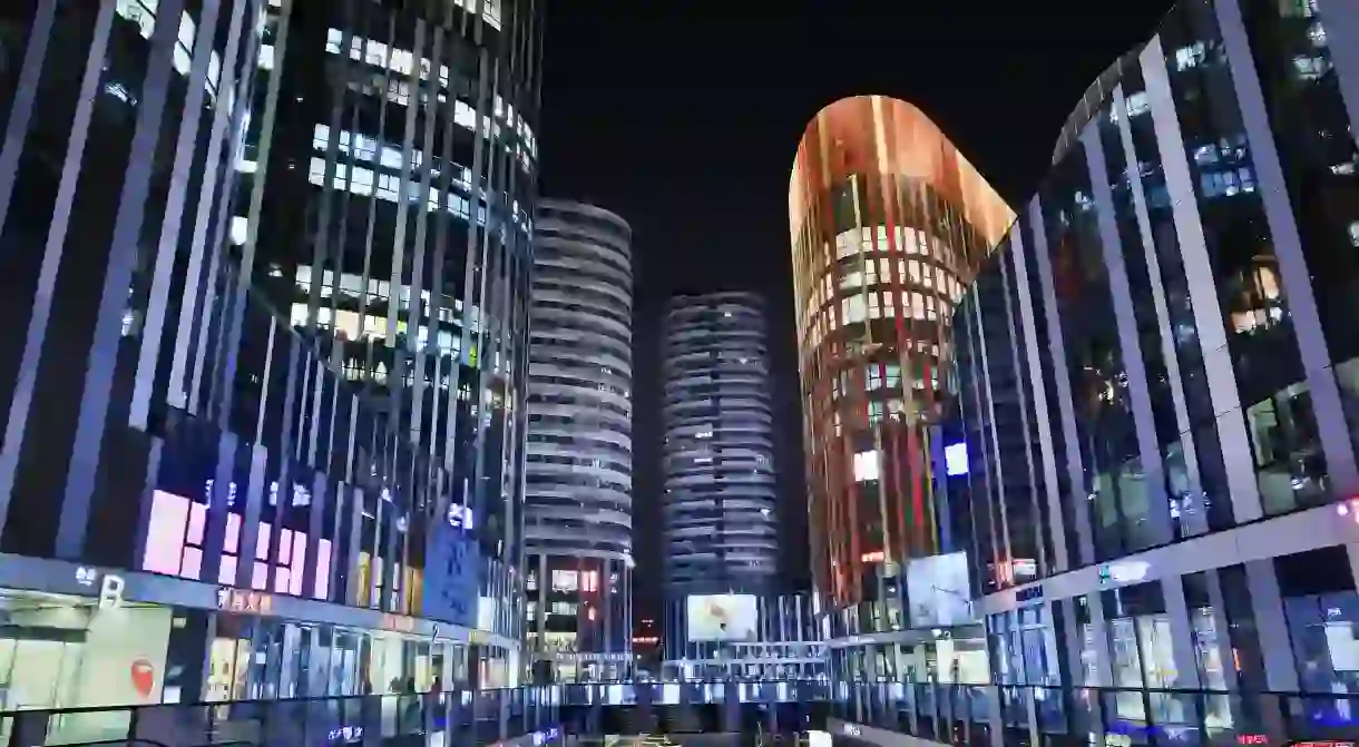 SOHO Sanlitun is a new mixed commercial and residential area in Beijing, China