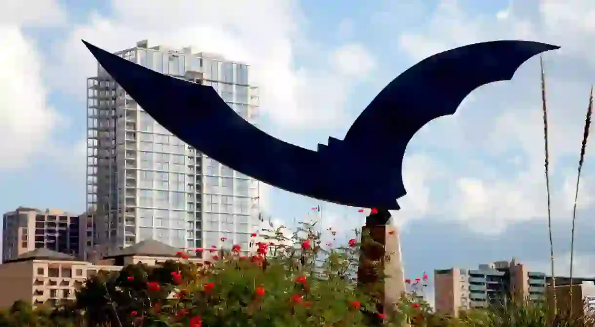 Austins Night Wing bat sculpture by Dale Whistler pays homage to the city’s bats