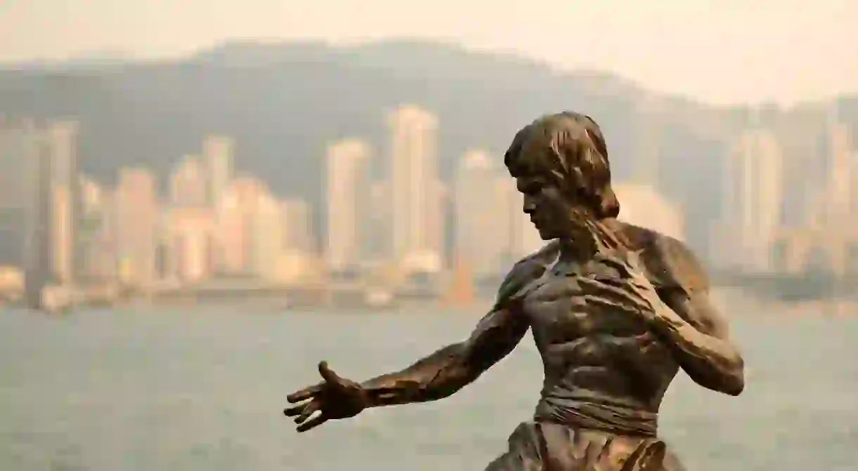 Bruce Lee monument at the Avenue of the Stars in Hong Kong