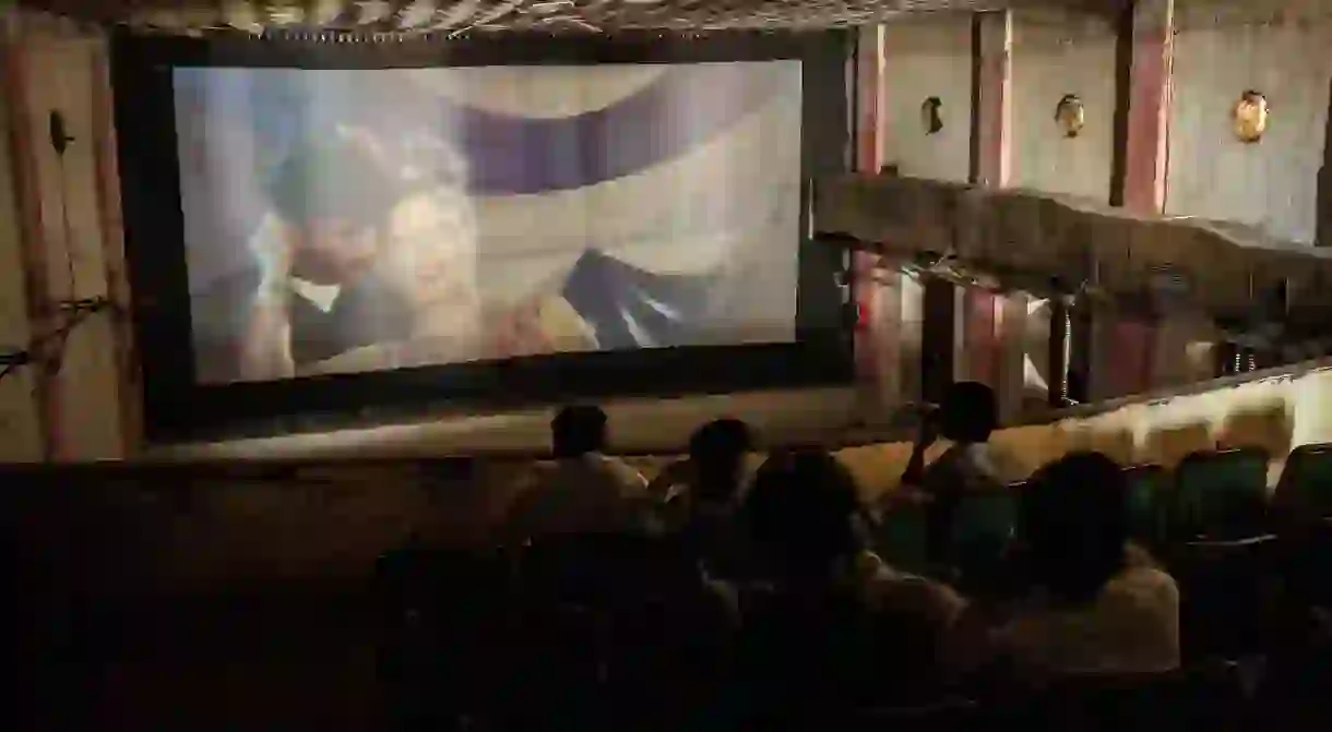 A cinema in Lahore, Pakistan, attracts a daytime crowd