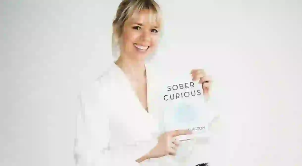 Ruby Warrington displays her book ‘Sober Curious’