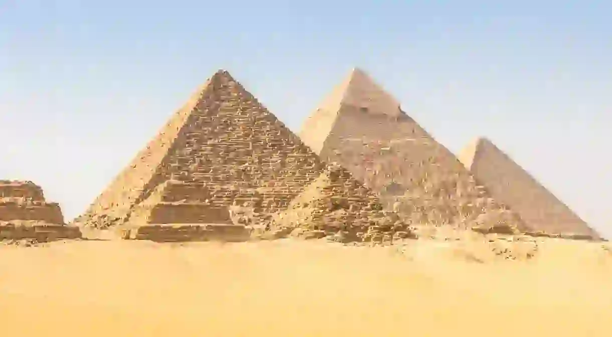 Great pyramids in Giza valley, Egypt