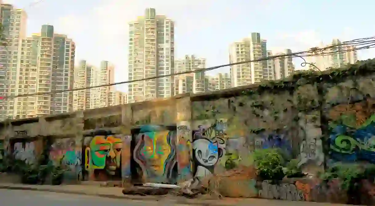 You’ll find lots of expressive graffiti on Moganshan Road in Shanghai, China