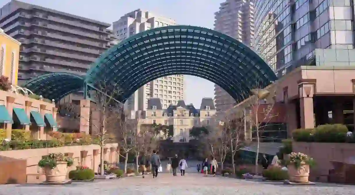 People take a stroll through the Yebisu Garden Place, Tokyo