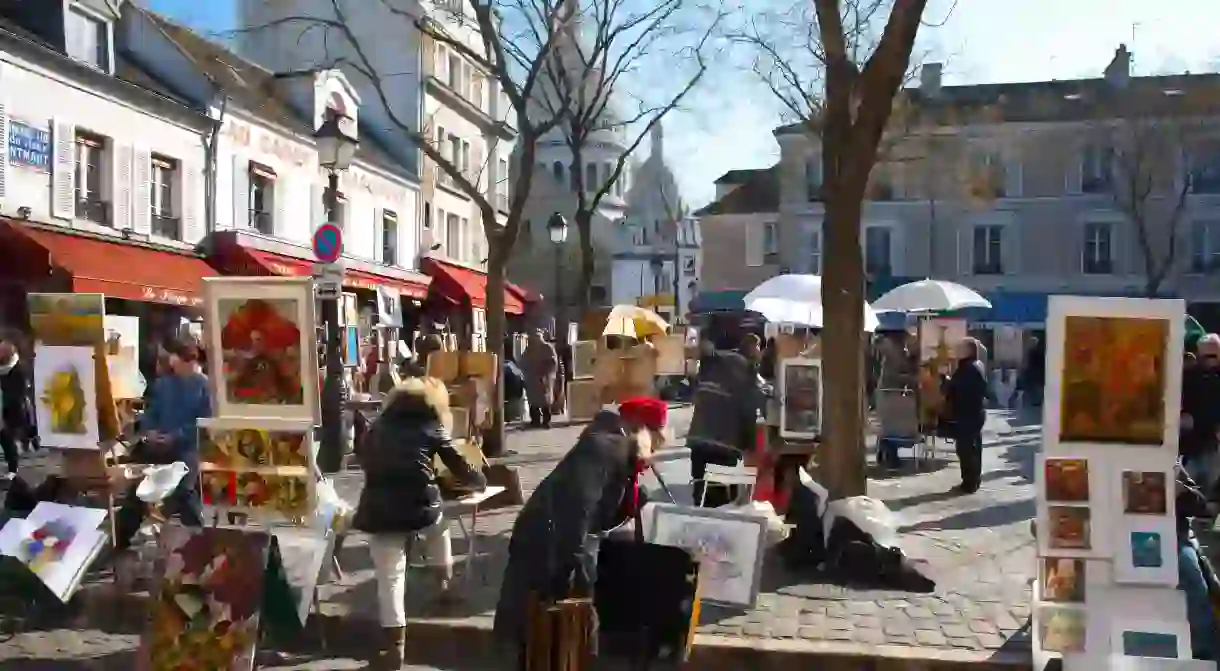 Artists sell their work at Place du Tertre