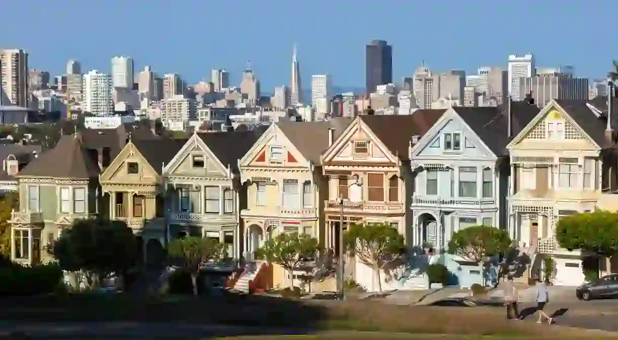 The Painted Ladies shine in Haight-Ashbury, San Francisco