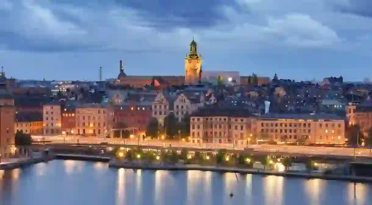 Stockholm, Sweden at dusk