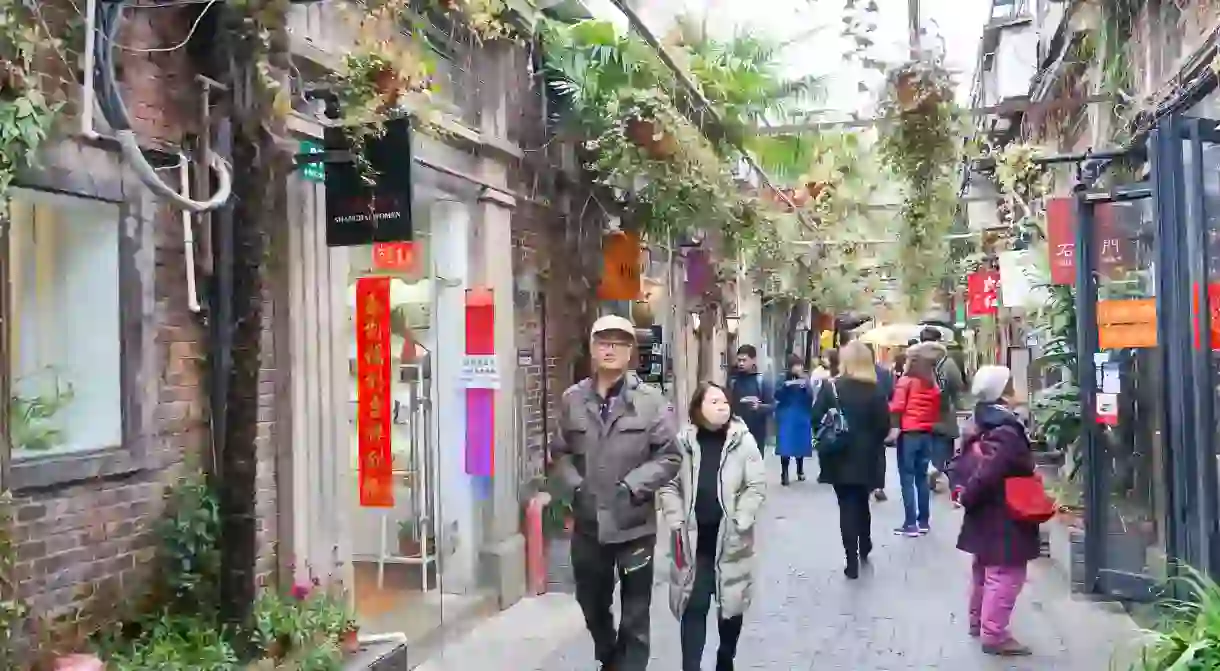 Tianzifang is the narrow alleyways of old Shanghai recently developed into a touristic arts and crafts enclave