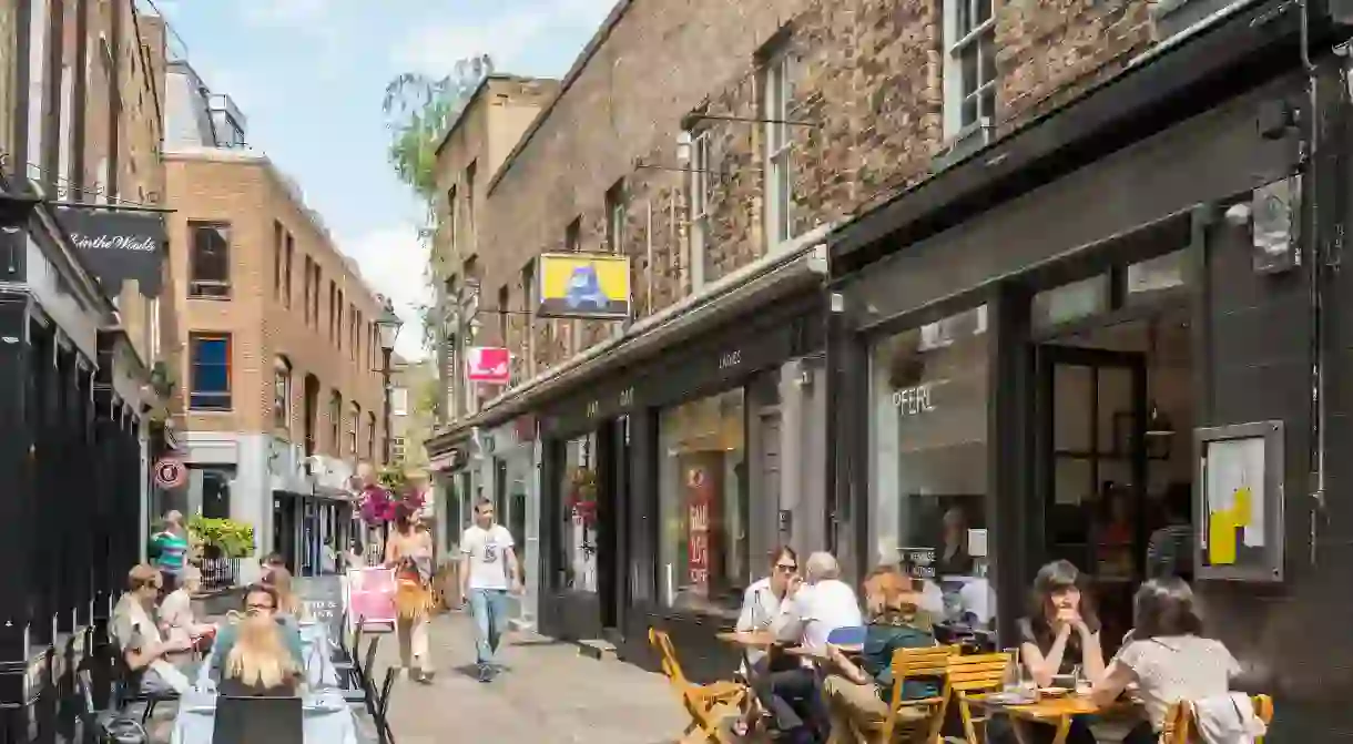 Outdoor restaurants in Camden Passage, Islington