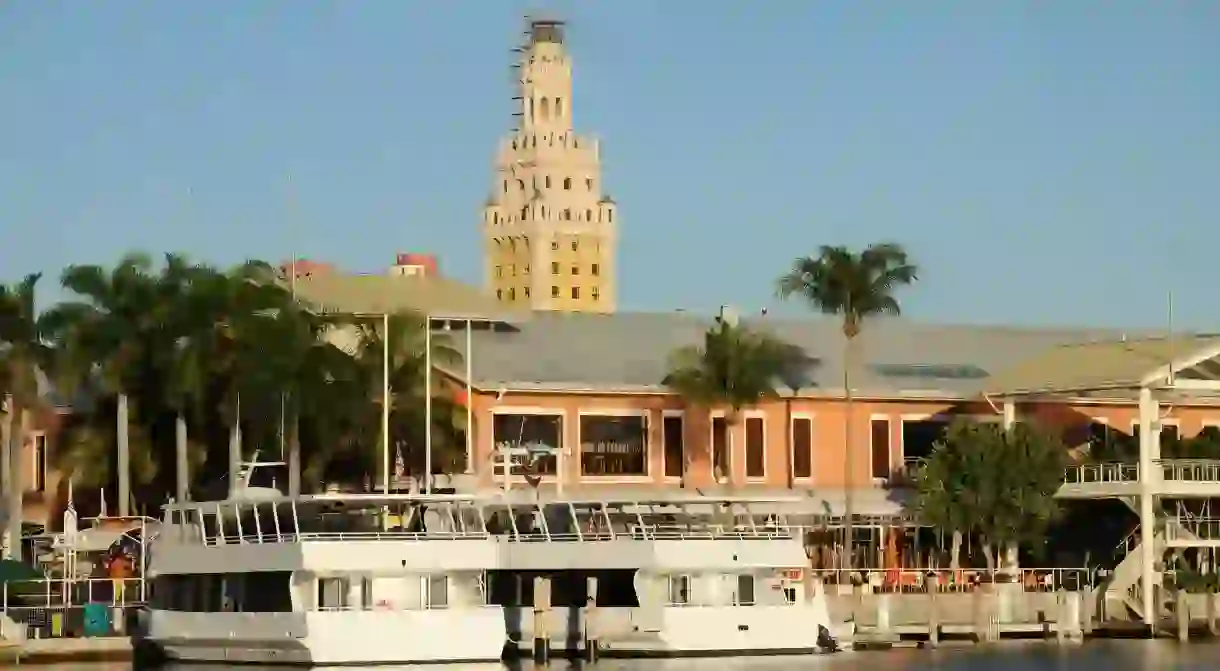 The Freedom Tower, in the background, once served as a reception center for Cuban refugees