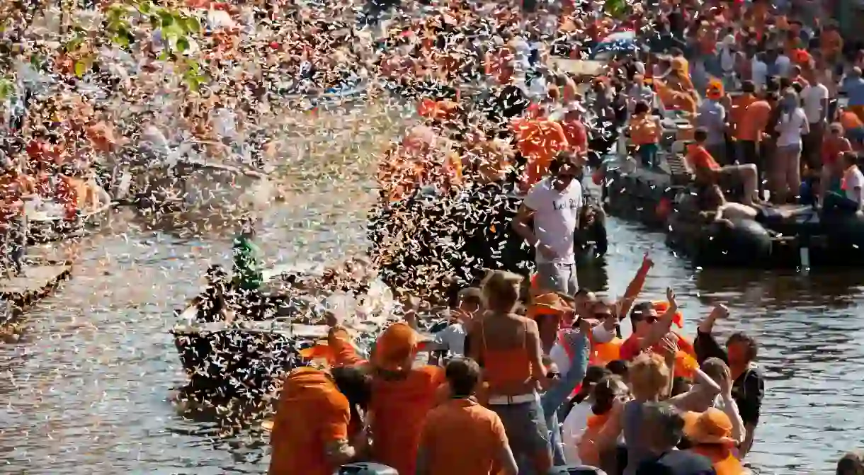 King’s Day revelers take the party to Amsterdam’s canals