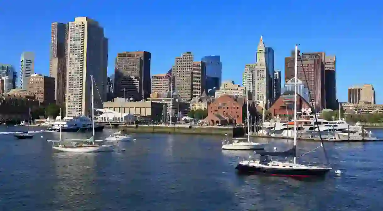 The skyline at Boston Harbor, capital of Massachusetts and one of Americas great cities