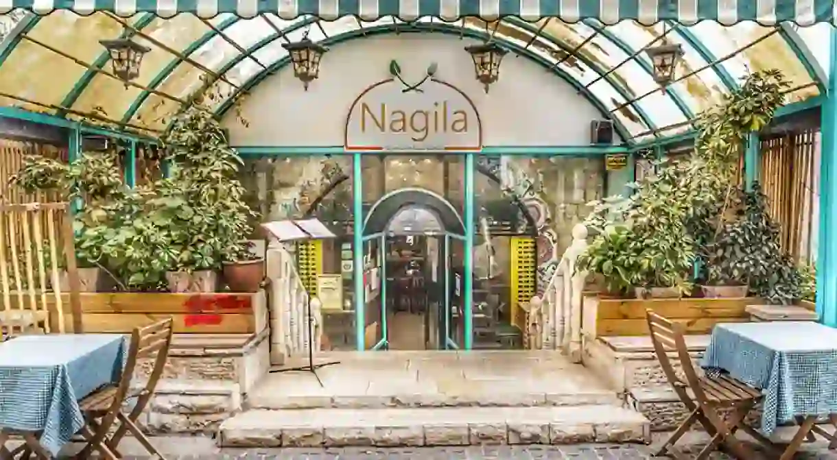 Nagila Vegan Restaurant lies in the lovely Mashiyah Barukhof alleyway