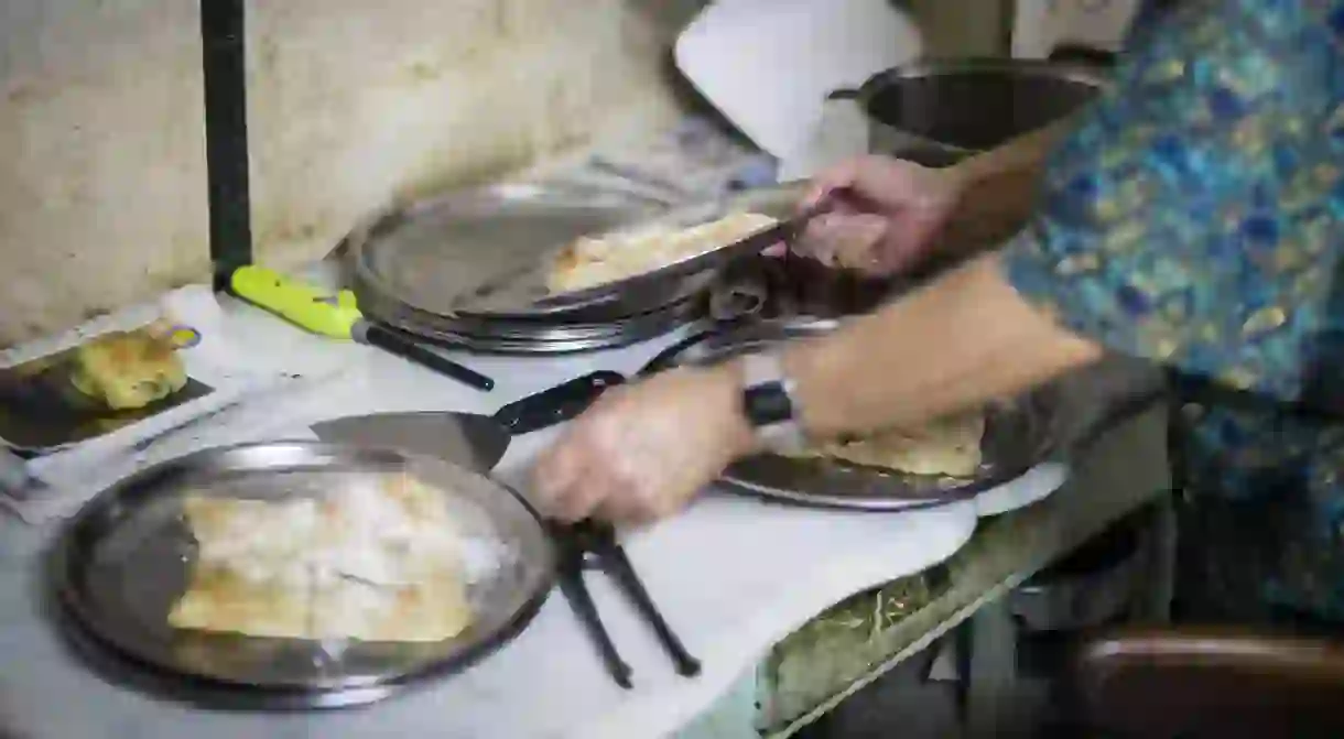 Zalatimo Sweets, Jerusalems oldest bakery, specialises in mutabak