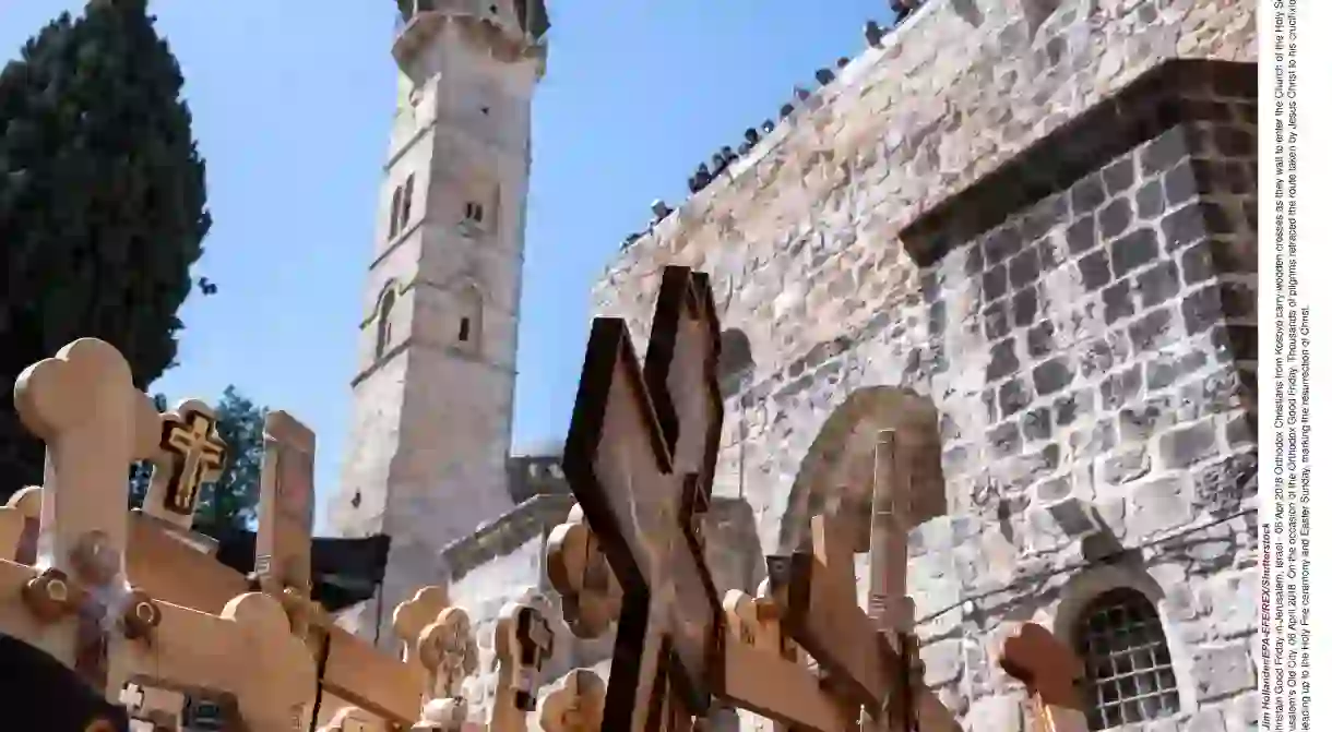 Good Friday is marked by Orthodox Christians with a procession in Jerusalem