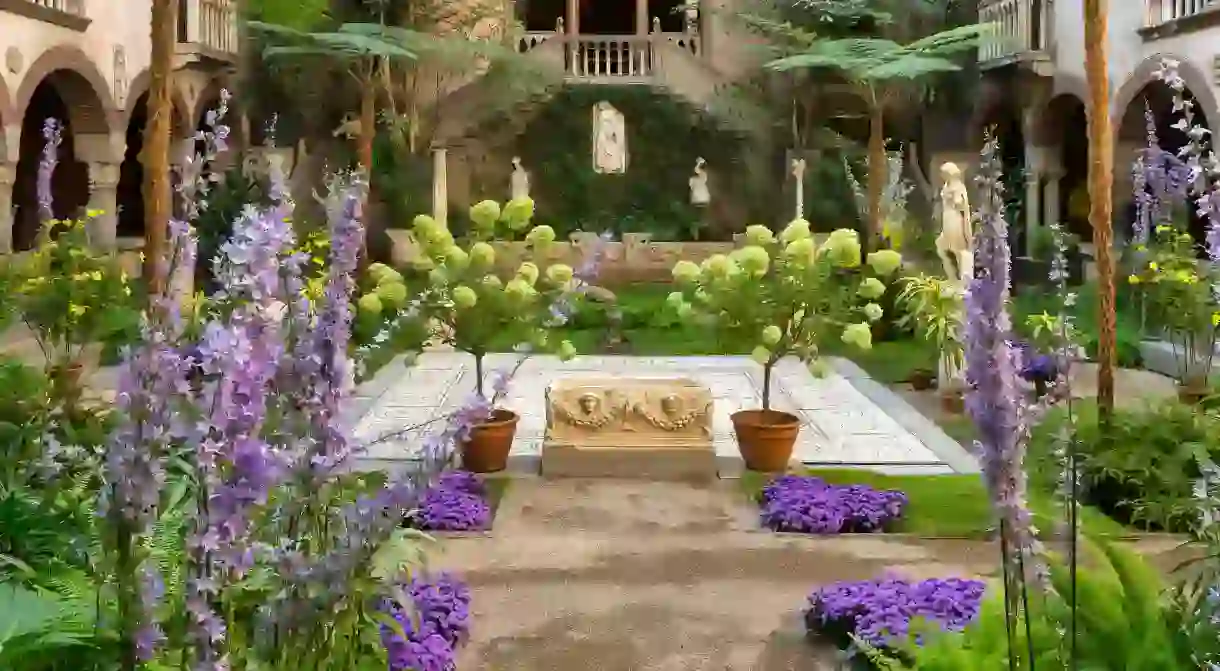 The courtyard at the Isabella Stewart Gardner Museum is a piece of art itself