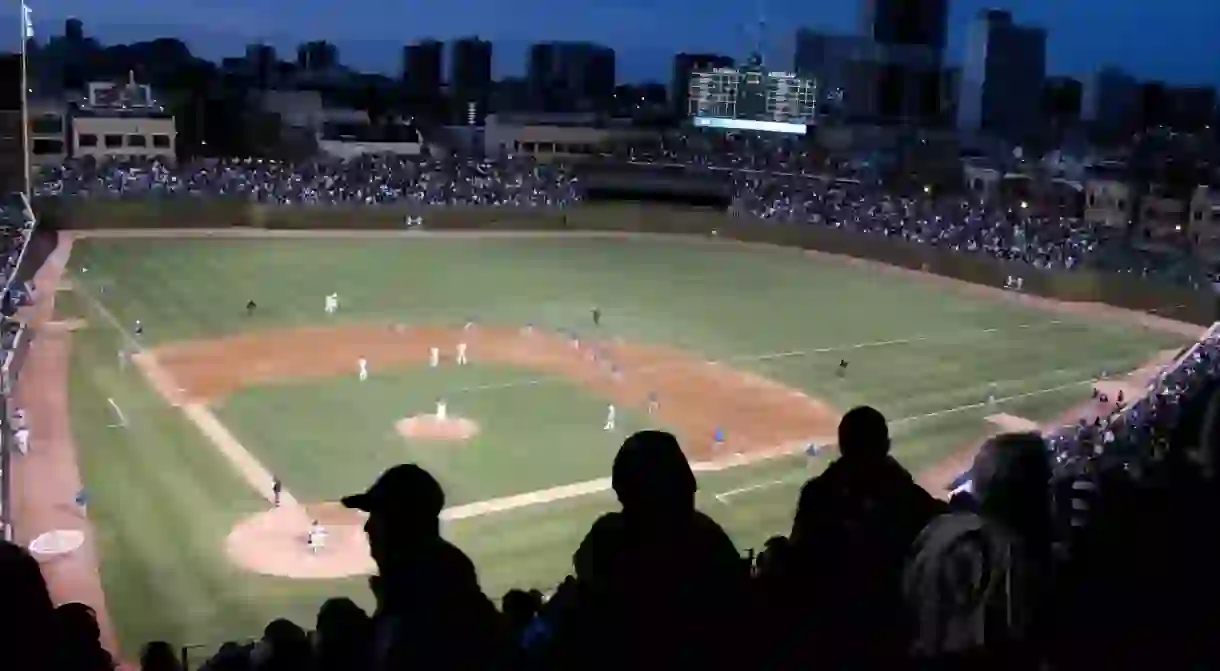 Fans take in a game at Wrigley Field