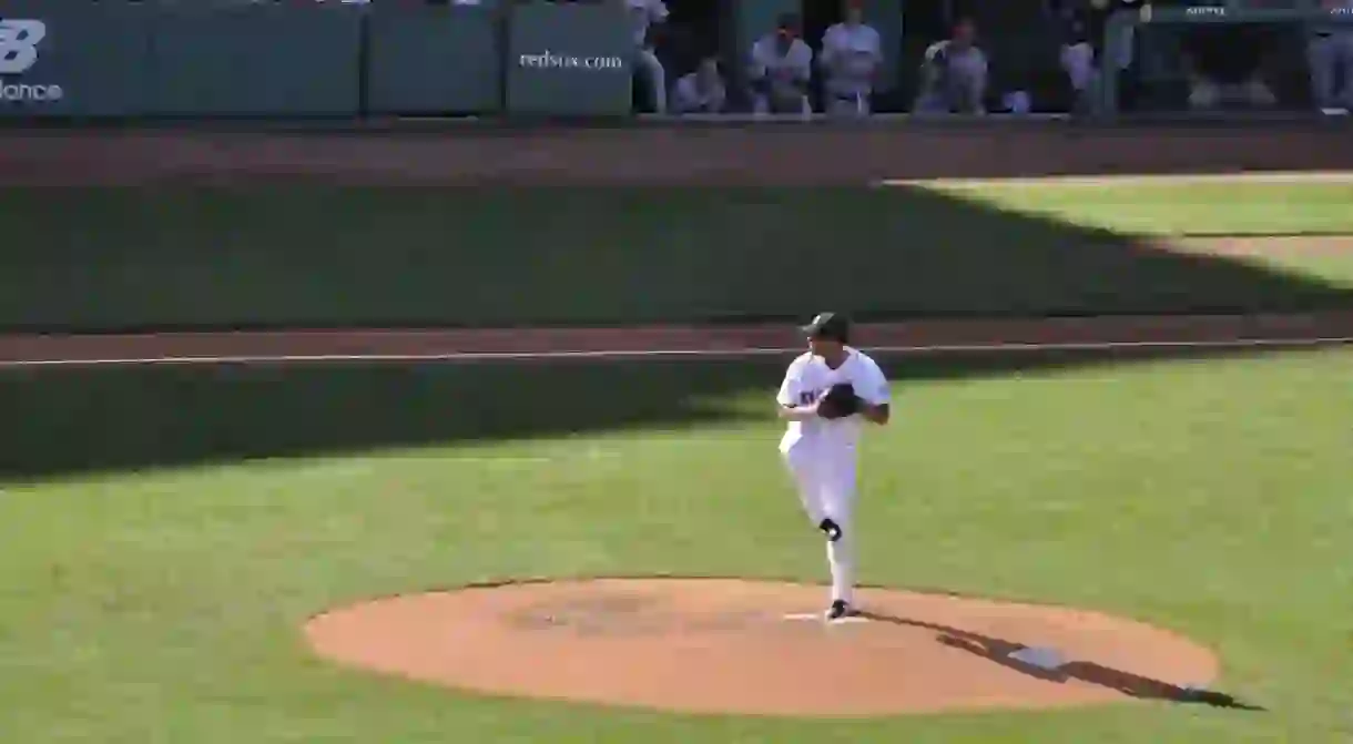 Boston Red Sox play the Baltimore Orioles at Fenway Park, Boston