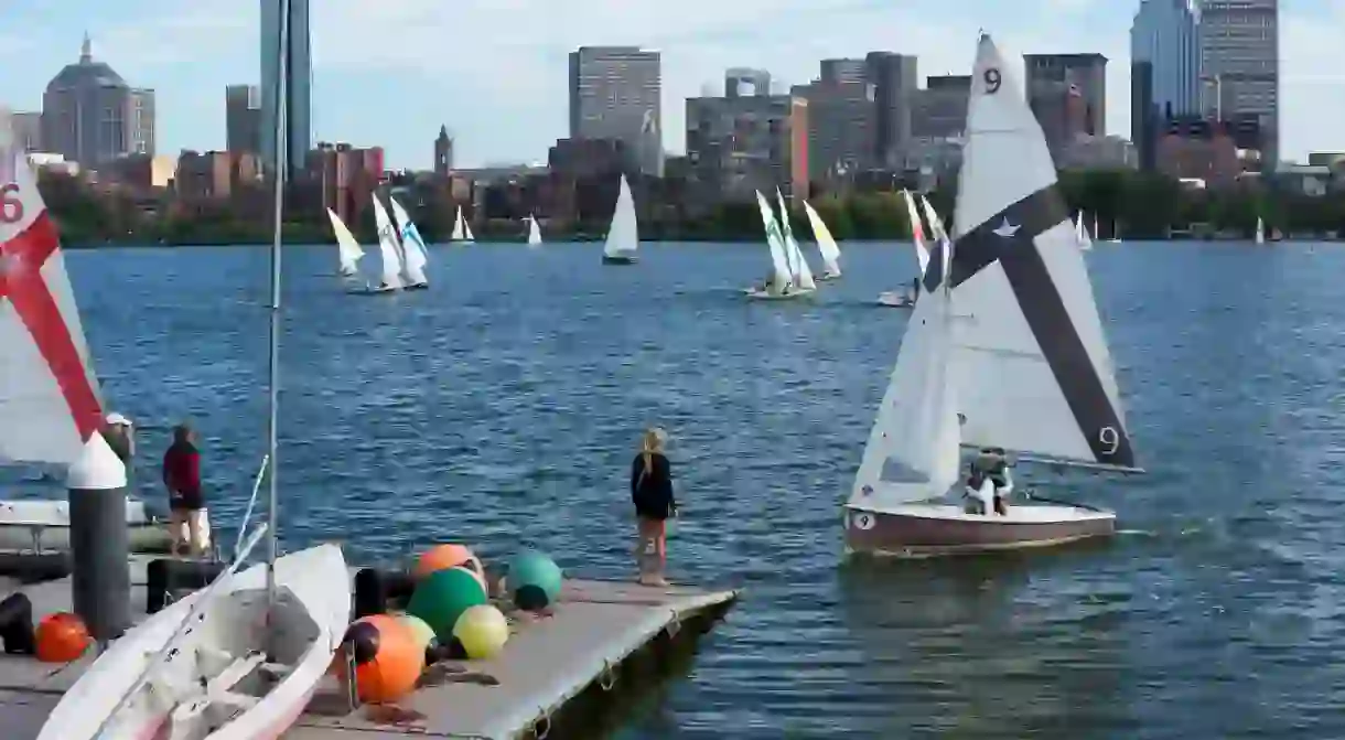 The Charles River separates Boston from Cambridge and offers many recreational activities