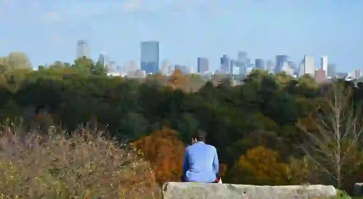 The Arnold Arboretum in Jamaica Plain offers sweeping vistas of Boston