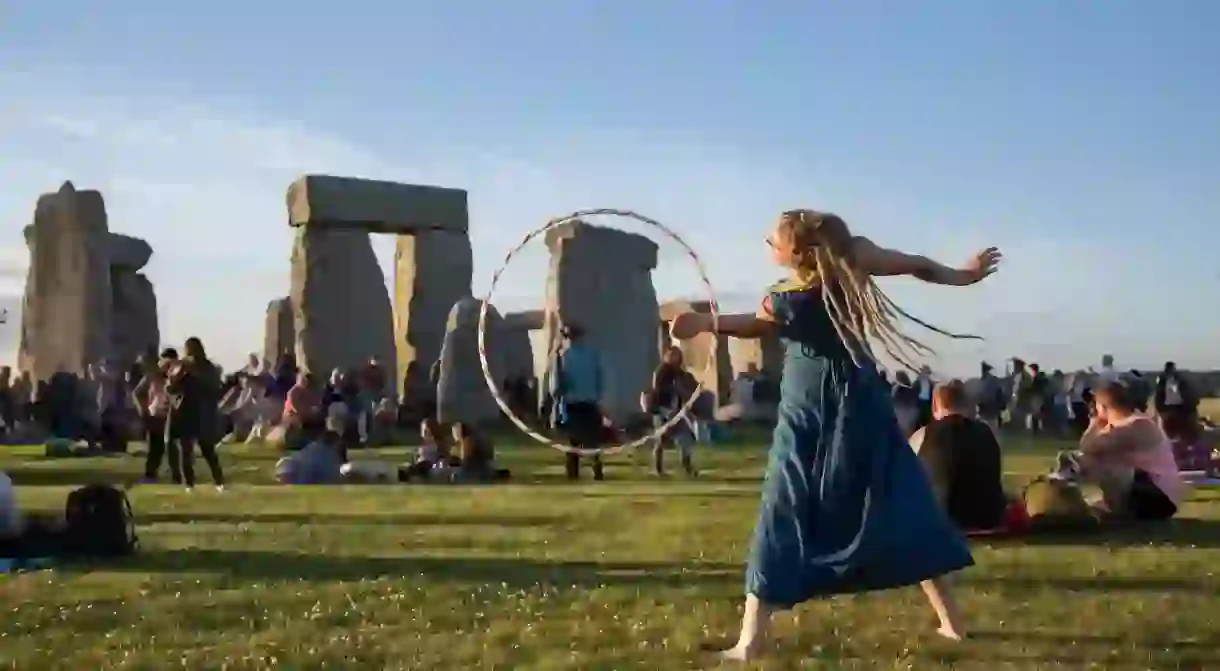 The summer solstice at Stonehenge is a group celebration summoning good energy for the world