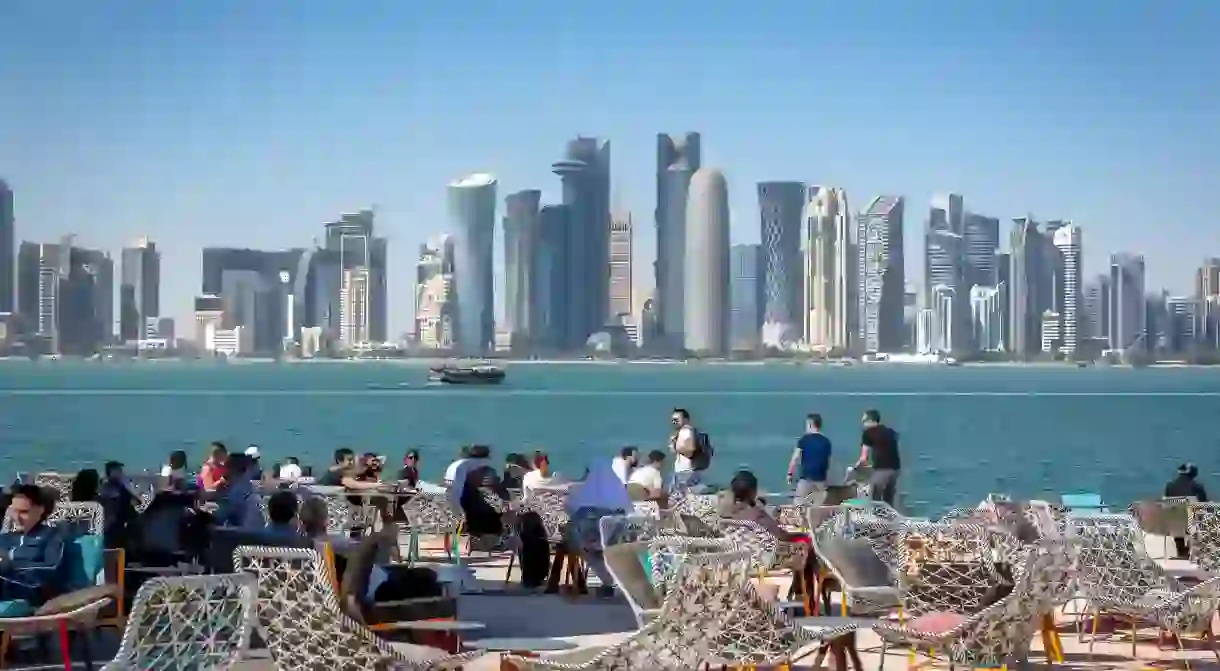 Doha has a lively bar scene and views of the city across the water are quite something