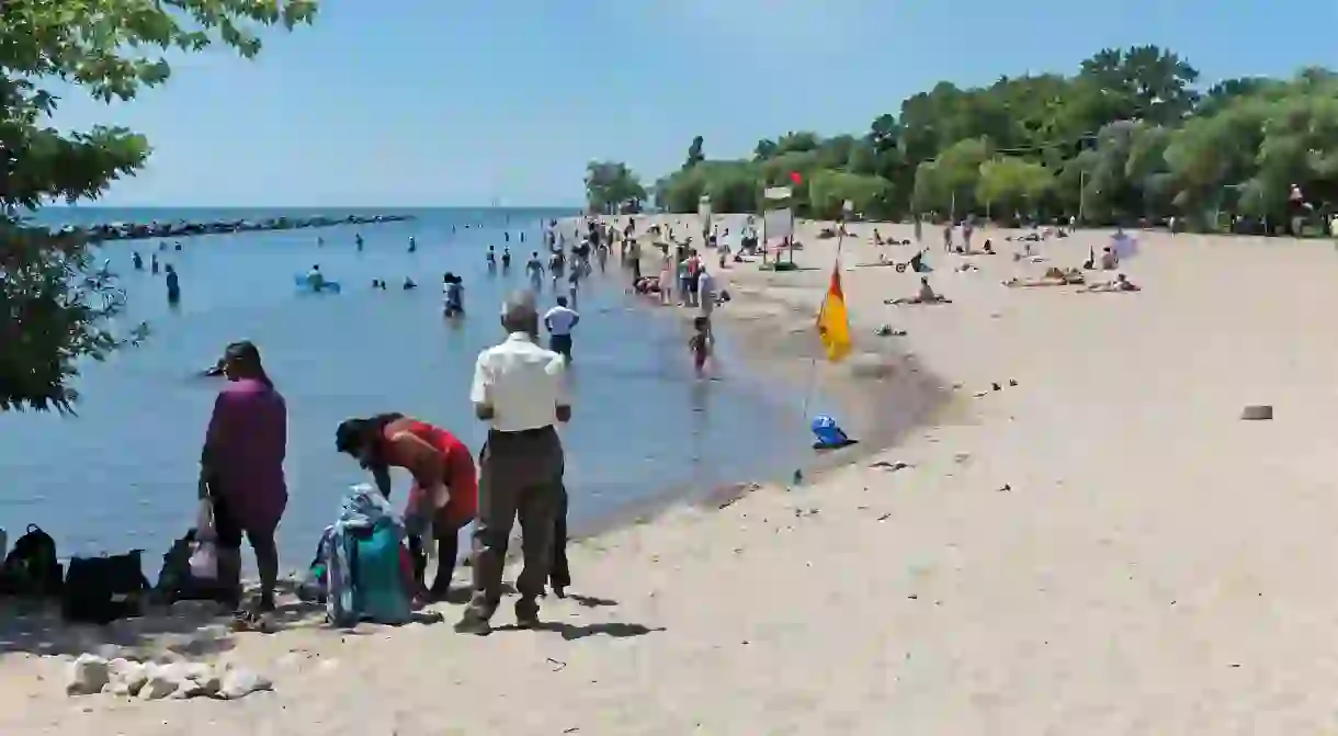 Centre Island Parks sandy beach on Lake Ontario, Toronto