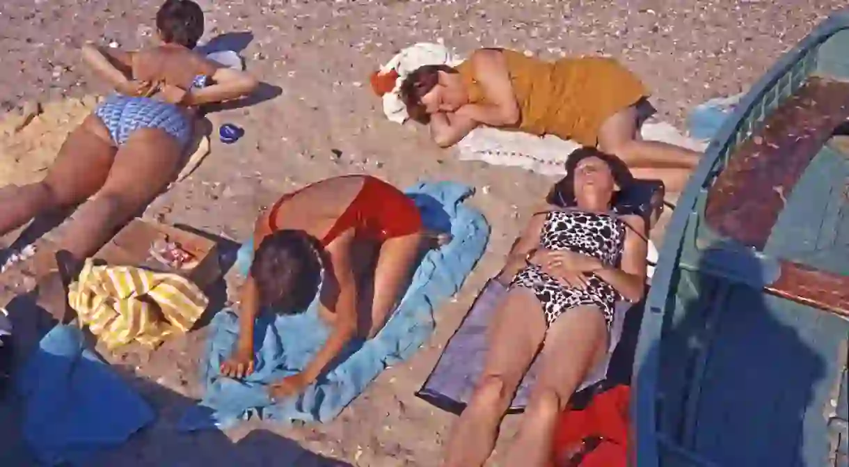 Sunbathers on the Isle of Wight