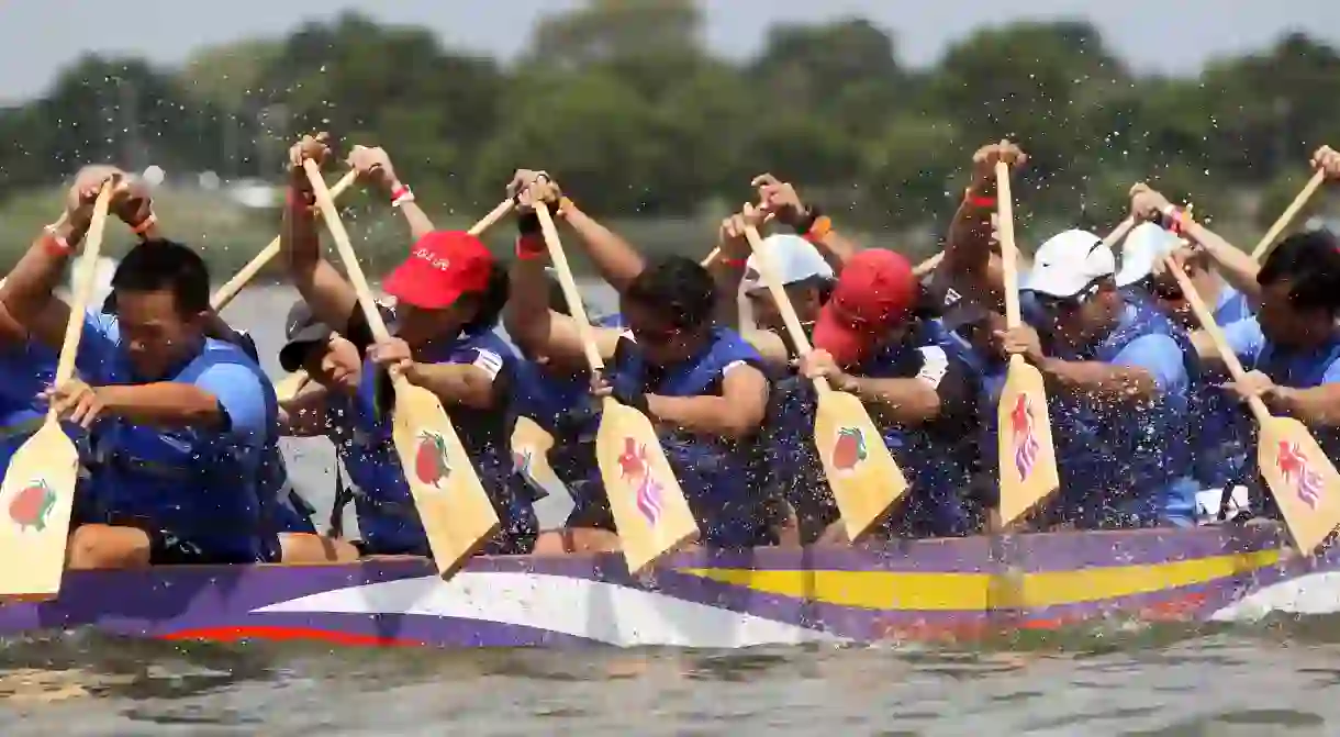 The Hong Kong Dragon Boat Festival in Queens, New York is a yearly celebration