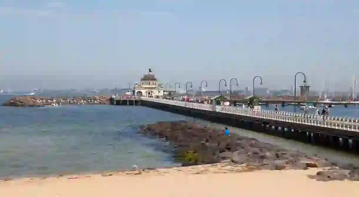 St Kilda Pier offers stunning views of Melbourne’s skyline and Port Phillip Bay