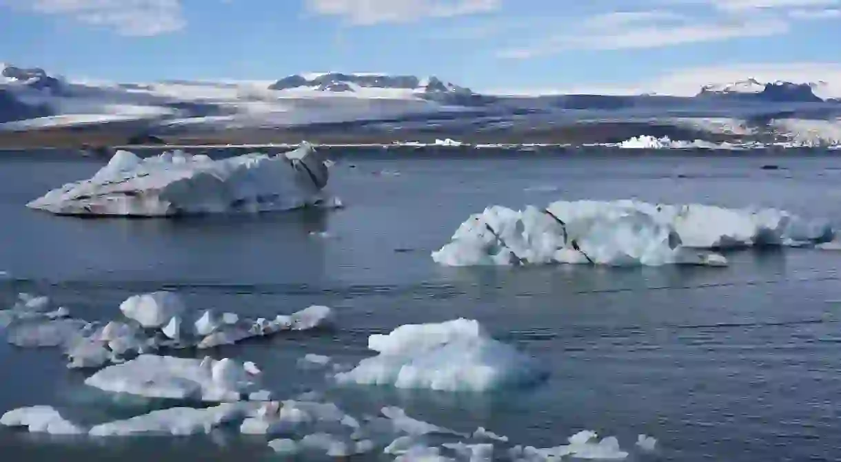 J3W1CN Jokulsarlon or the Iceberg Lagoon at the southern tip of Vatnajokull National Park in South Iceland