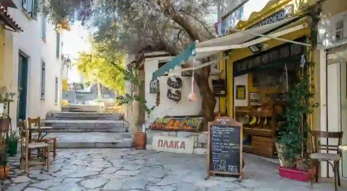 The Athens neighbourhood of Plaka is known for its village-like atmosphere