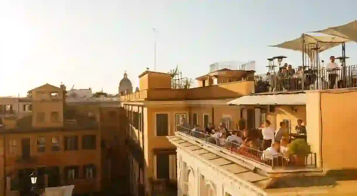 An unbelievable vantage greets revellers at a bar adjacent to Rome’s Spanish Steps