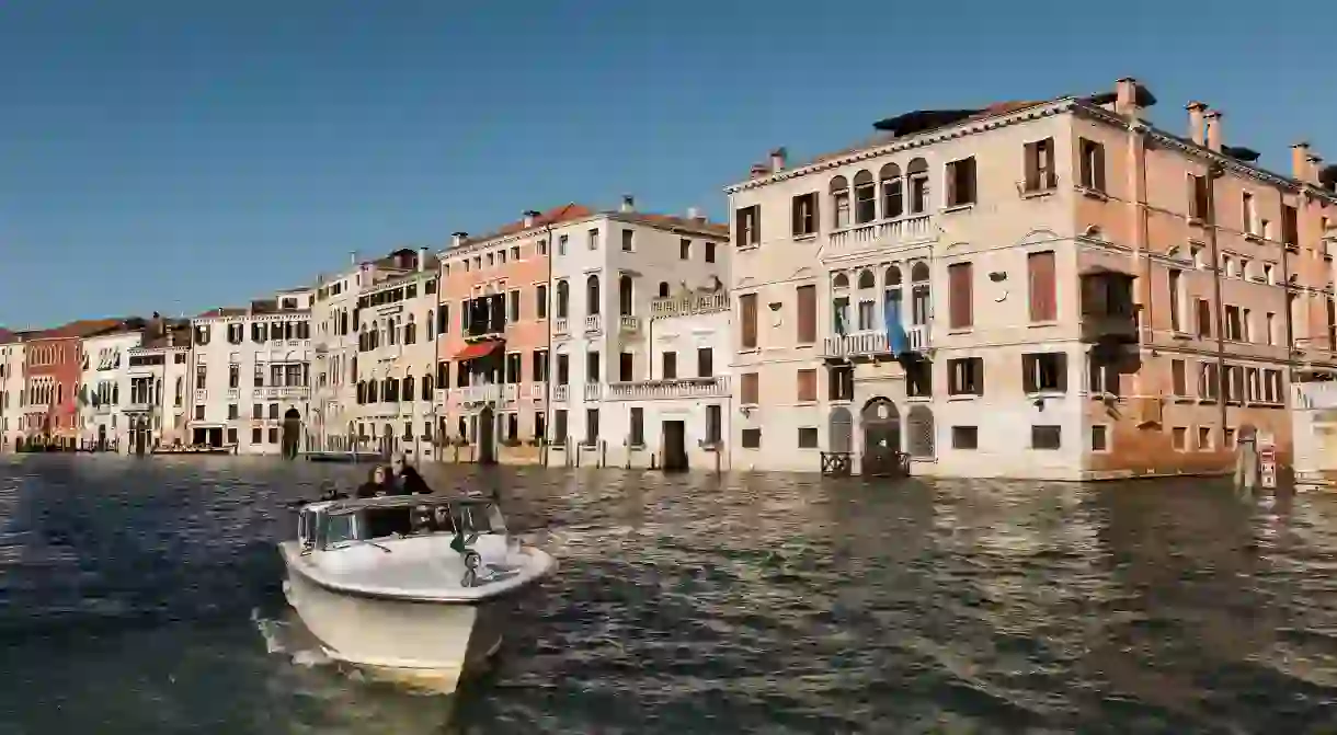 Boats are the main form of transportation in Venice