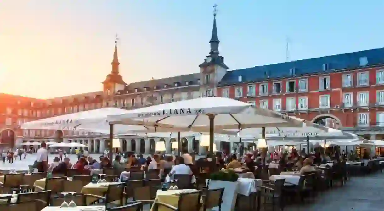 Terrace on plaza Mayor, Madrid