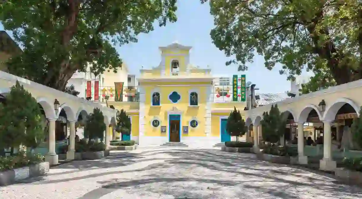 The church of St Francis Xavier in the charming village of Coloane in Macau