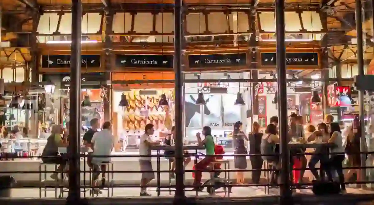 The bustling San Miguel market in Madrid