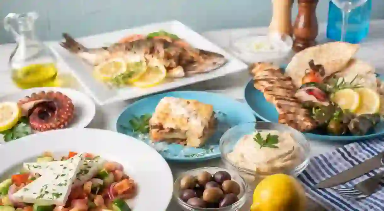 Fresh produce and flavours abound in Greek cuisine