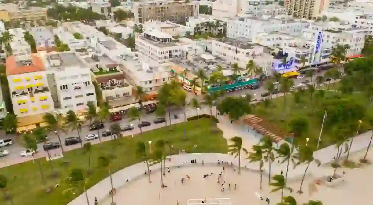 It’s beach weather all year round at Lummus Park, by South Beach’s Art Deco district