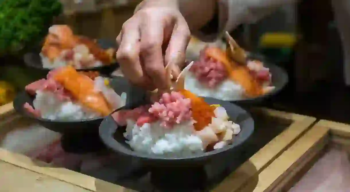 Uni don (sea urchin rice bowl), Tokyo