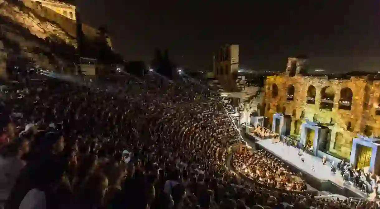 The Odeon of Herodes Atticus was constructed between AD 160 and 174